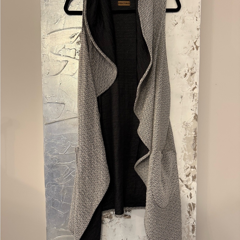 Structure Black and Gray Open Front Vest